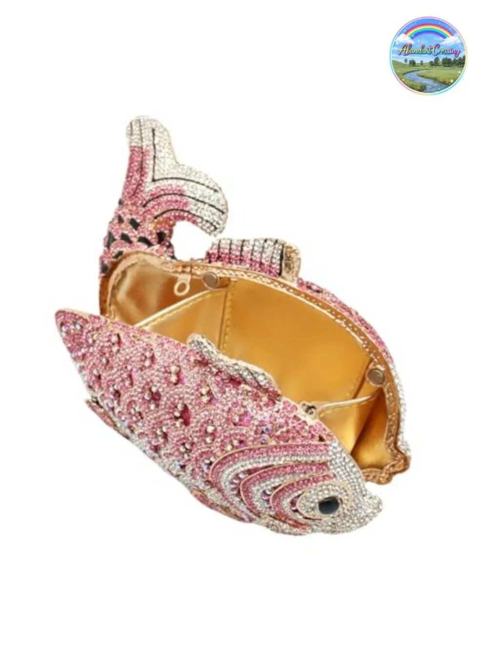 Luxury Rhinestone Fish Clutch - Sparkling Evening Bag for Weddings & Parties